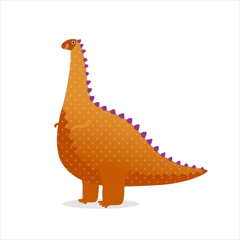 dinosaure jouet en pointillé orange vecteur