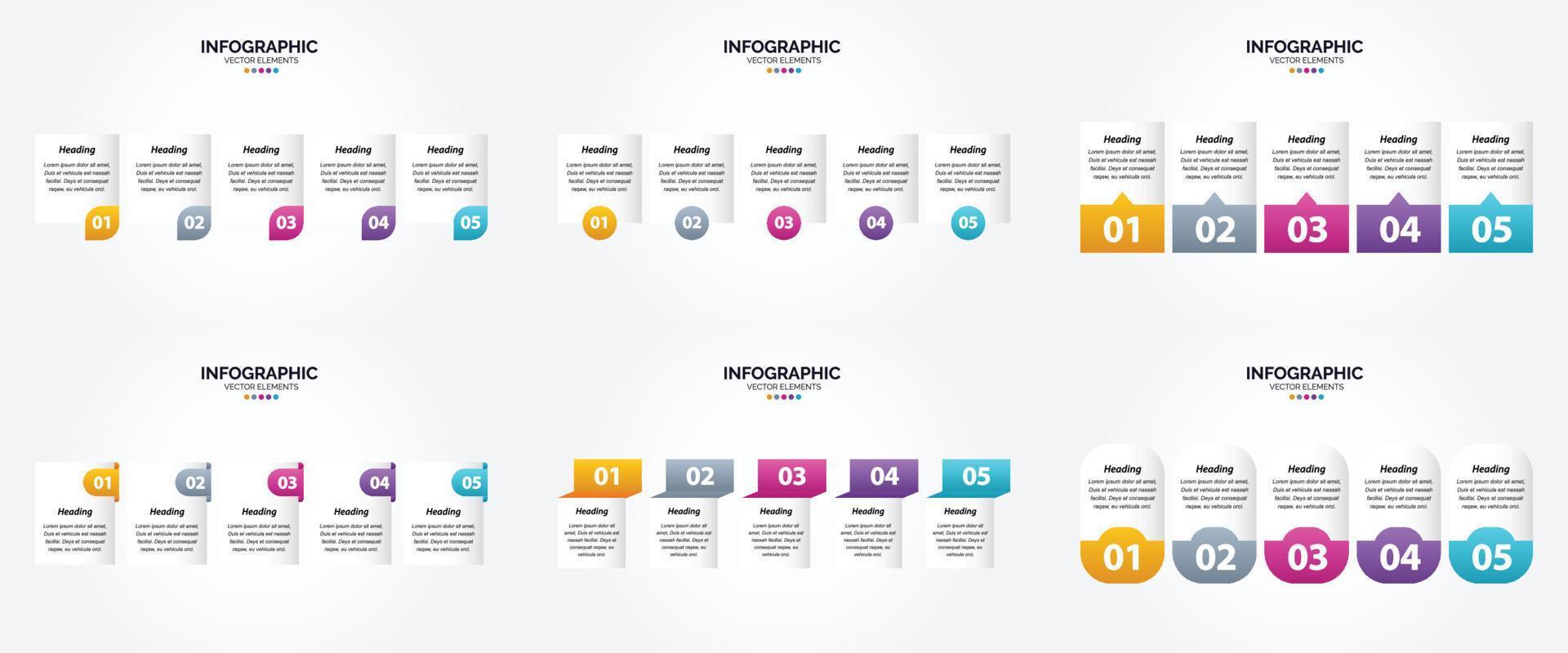 ensemble de conception plate d'infographie d'illustration vectorielle pour la brochure publicitaire et le magazine vecteur