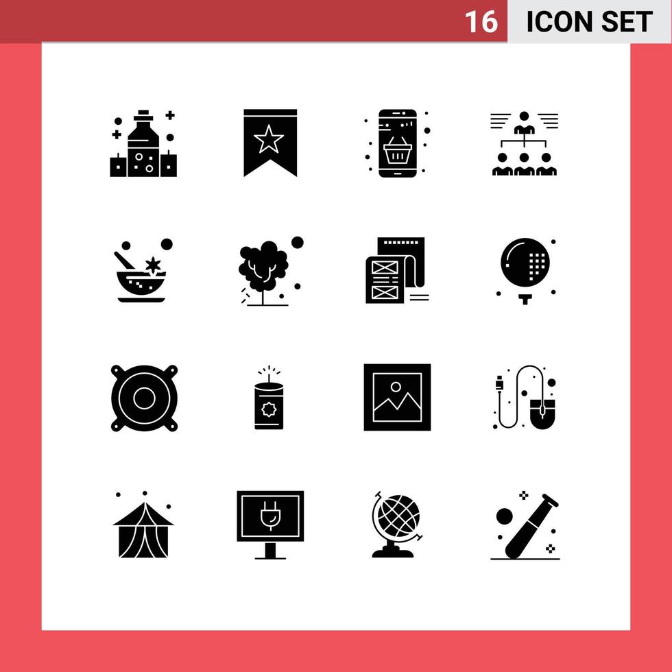 ensemble de 16 symboles d'icônes d'interface utilisateur modernes signes pour le travail d'équipe de groupe panier équipe éléments de conception vectoriels modifiables en ligne vecteur