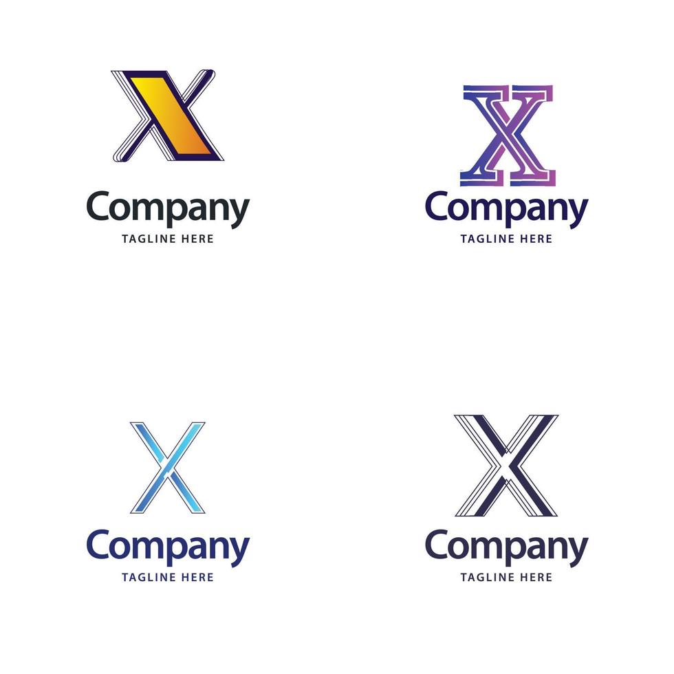 lettre x grand logo pack design création de logos modernes créatifs pour votre entreprise vecteur