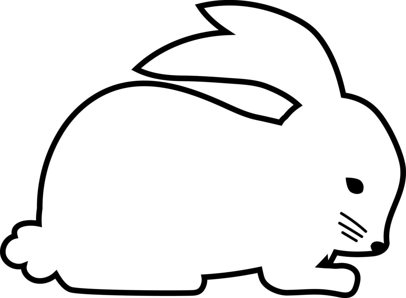 dessin de lapin en noir. vecteur