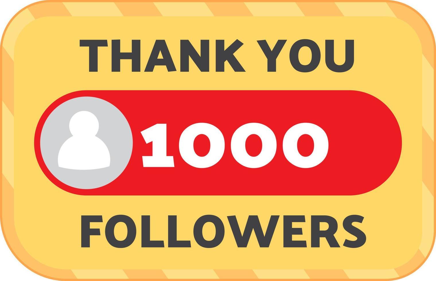 célébration 1000 followers merci vecteur gratuit hd