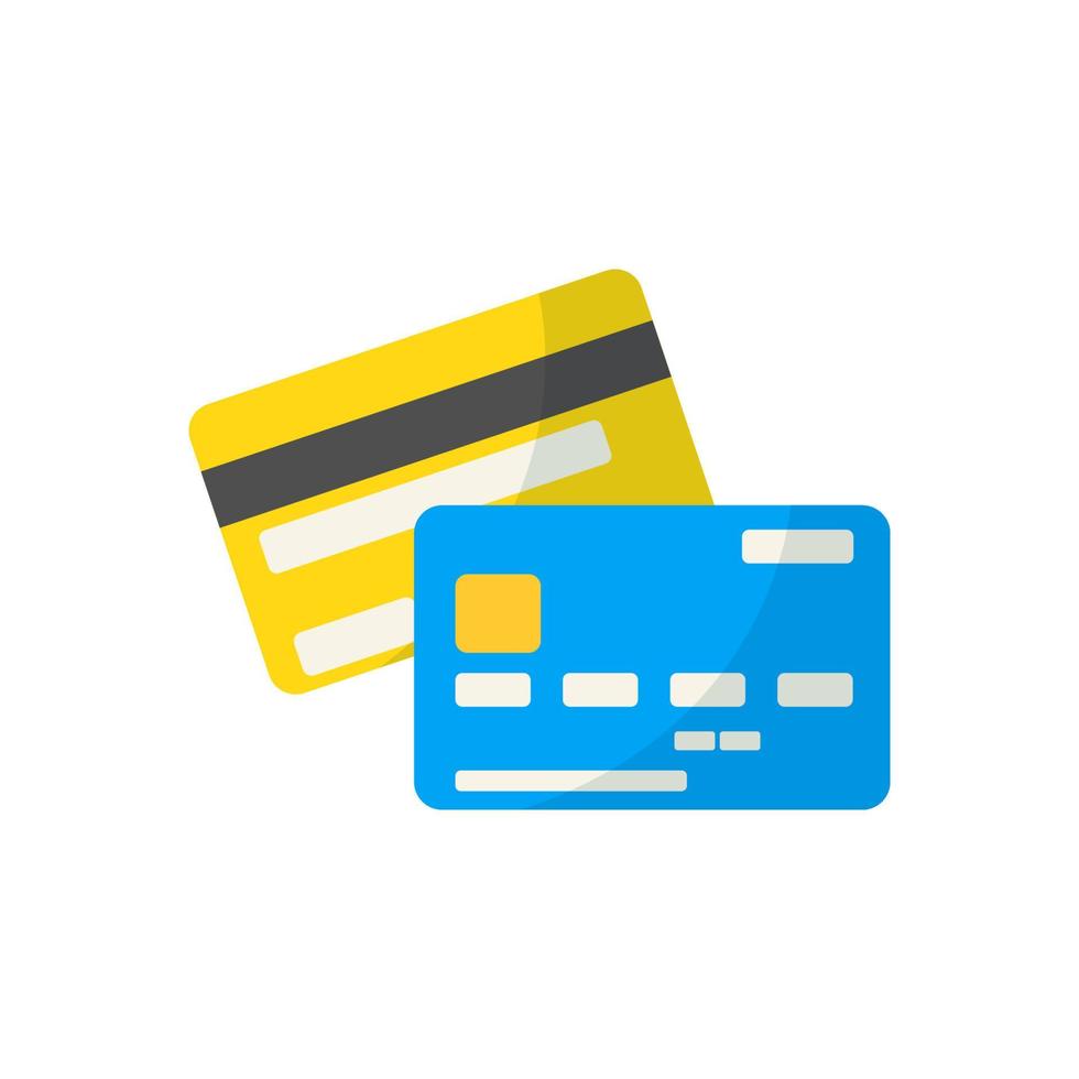 cartes de crédit. carte de débit ou de crédit de vecteur isolé sur fond blanc.
