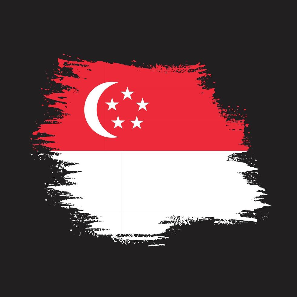drapeau vintage de singapour texture grunge coloré vecteur