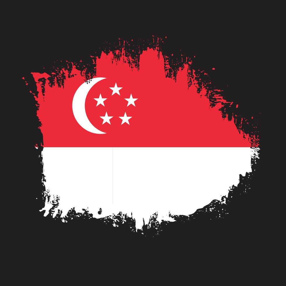 drapeau grunge singapour en détresse vecteur