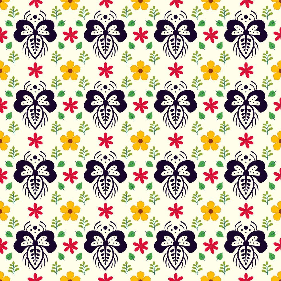 conception de motif floral traditionnel sans couture pour les affaires de mode de tissu d'intérieur vecteur