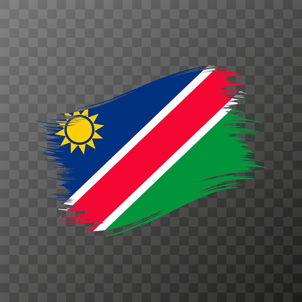 drapeau national de la namibie. coup de pinceau grunge. vecteur