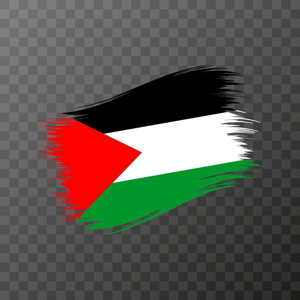 drapeau national palestinien. coup de pinceau grunge. vecteur