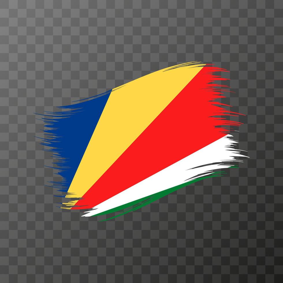drapeau national des seychelles. coup de pinceau grunge. vecteur