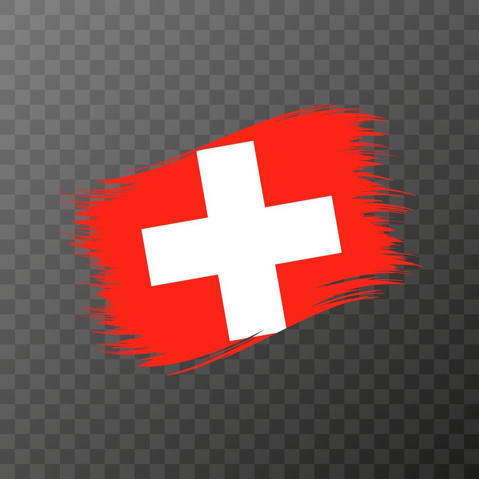 drapeau national suisse. coup de pinceau grunge. vecteur