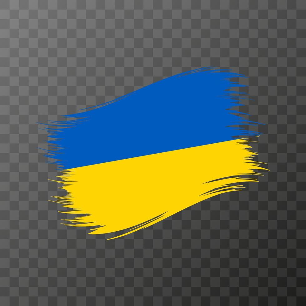 drapeau national ukrainien. coup de pinceau grunge. vecteur