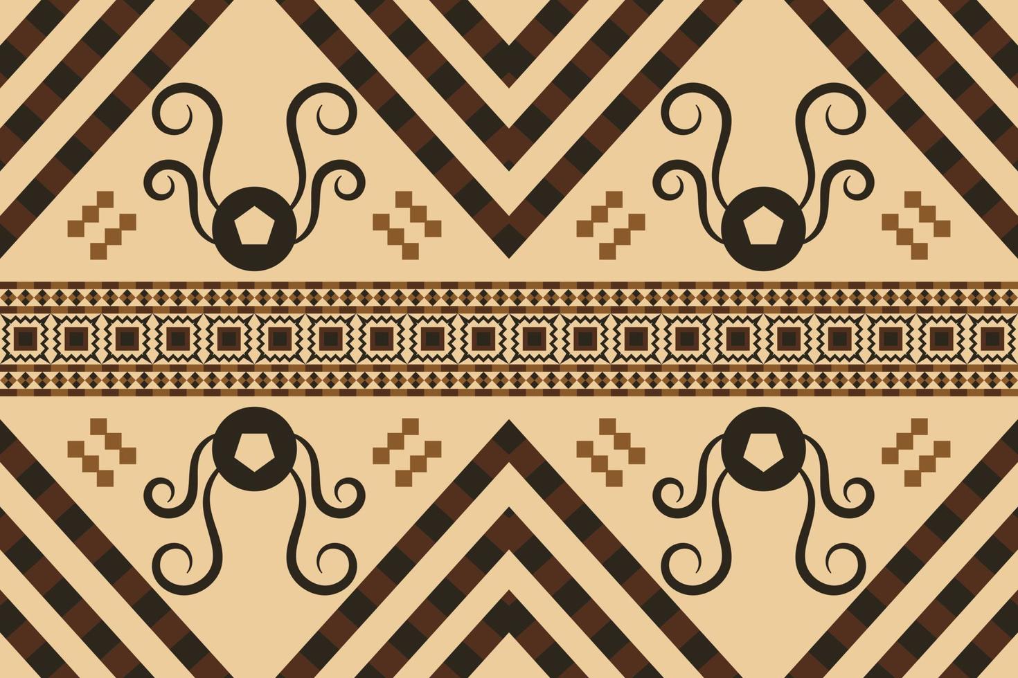 style géométrique de motif de tissu ethnique. sarong motif oriental ethnique aztèque fond orange traditionnel. abstrait, vecteur, illustration. utiliser pour la texture, les vêtements, l'emballage, la décoration, les tapis. vecteur