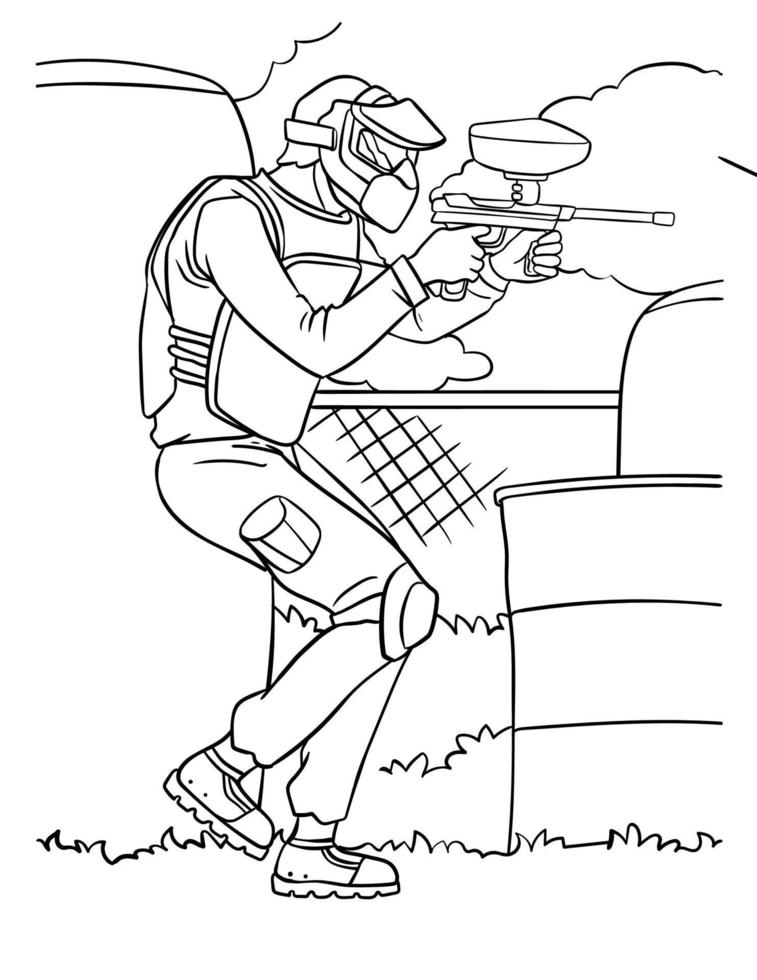 coloriage de paintball pour les enfants vecteur