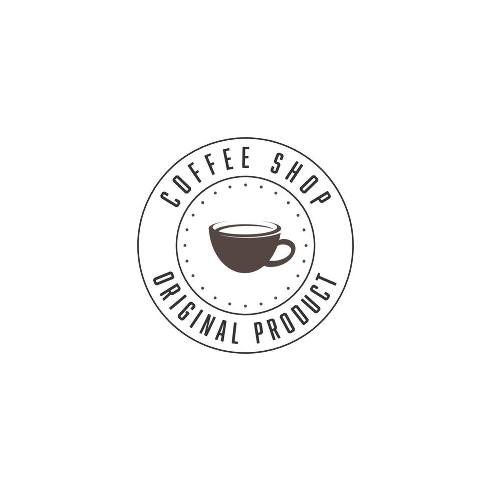 conception de modèle d'illustration de logo de café classique vecteur