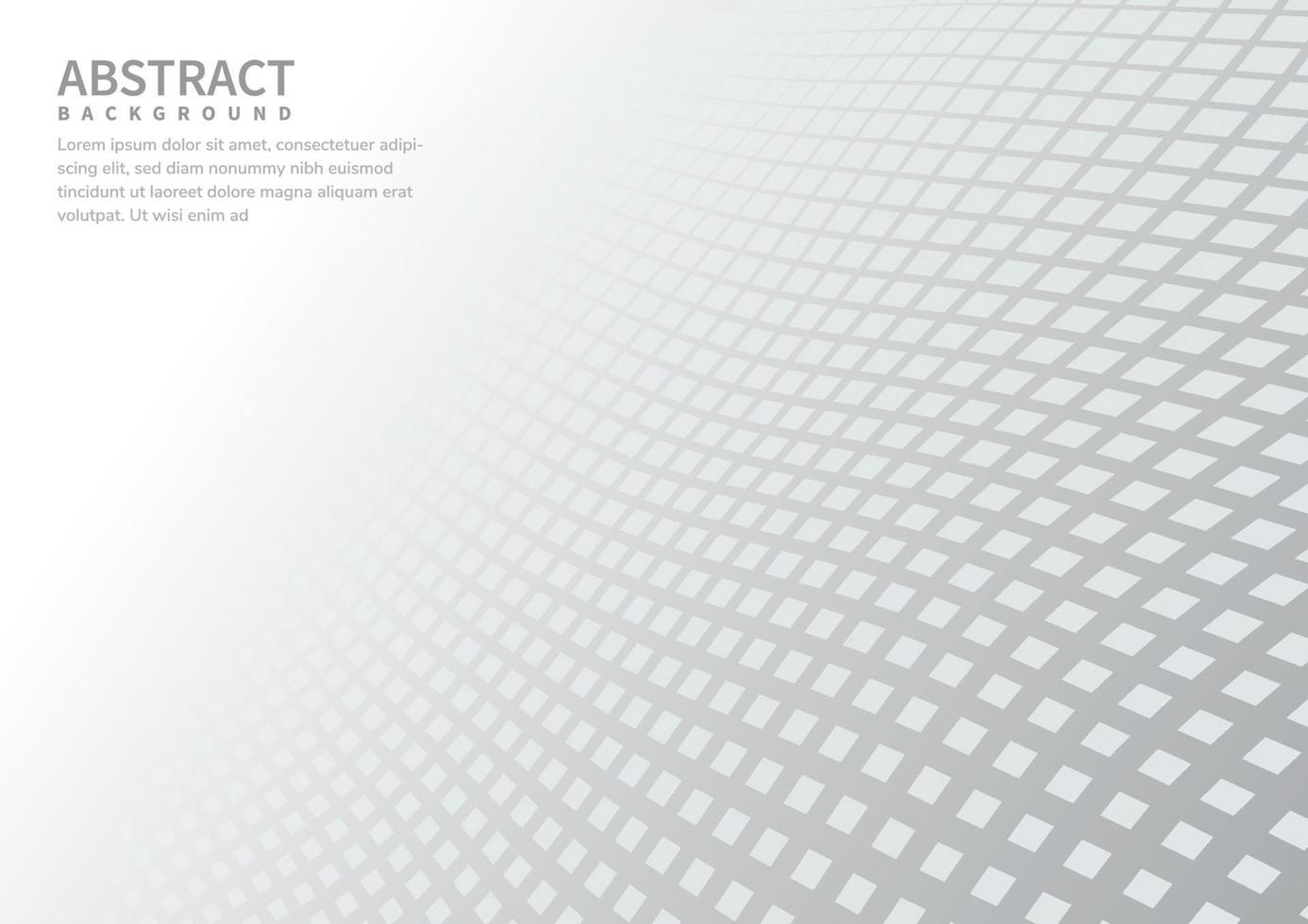 fond carré géométrique abstrait avec perspective de formes blanches peut être utilisé dans le dépliant de site Web affiche de conception de couverture. vecteur