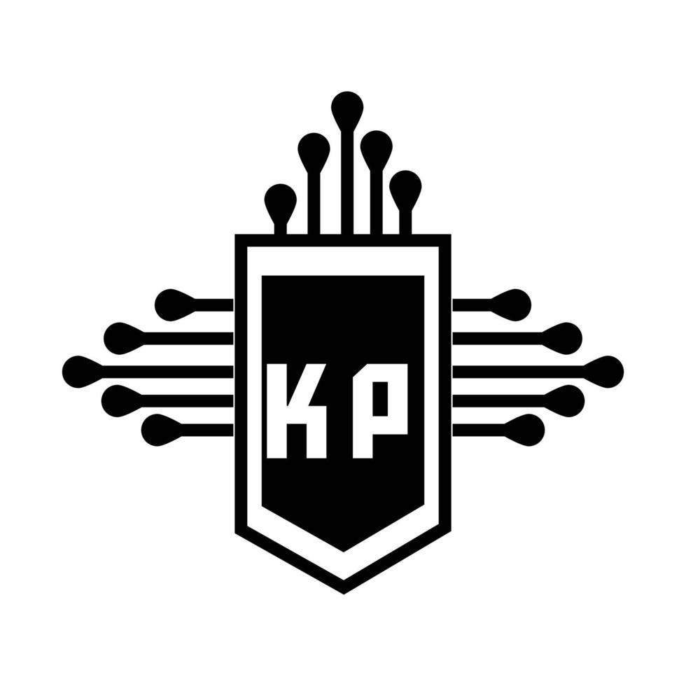 kp lettre logo design.kp créatif initial kp lettre logo design. kp creative initiales lettre logo concept. conception de lettre kp. vecteur