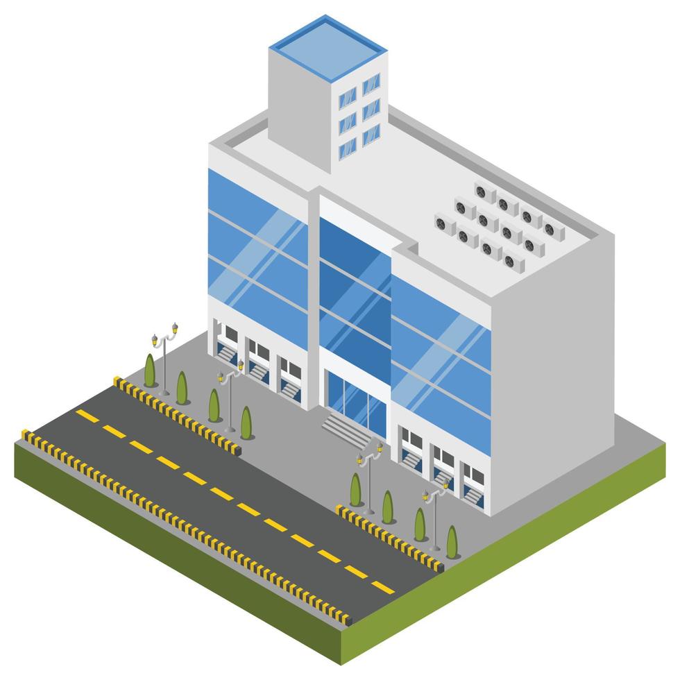 centre commercial - illustration 3d isométrique. vecteur