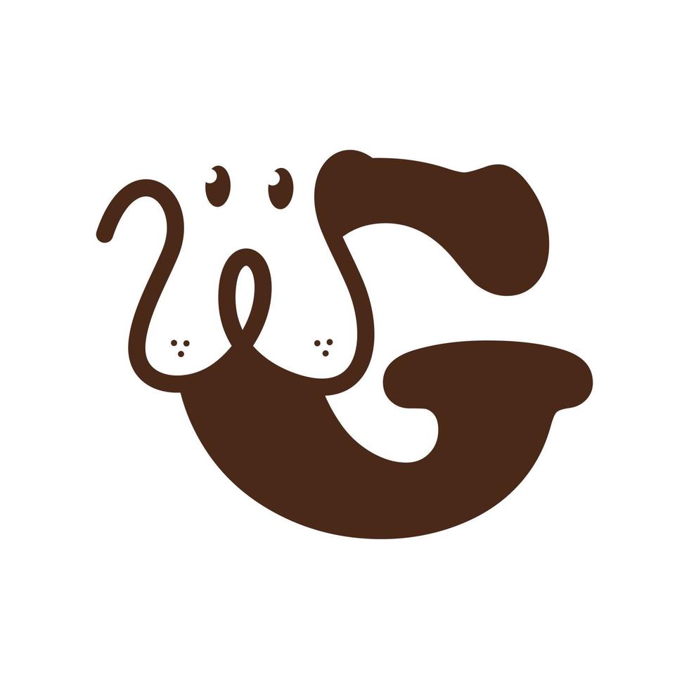 logo de chien mignon initial g vecteur