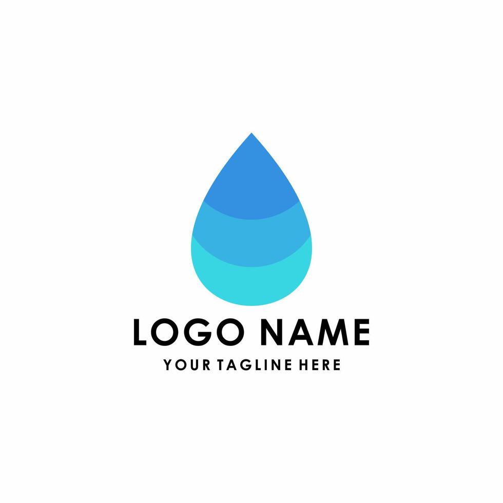 vecteur de logo illustration goutte d'eau en couleur bleue