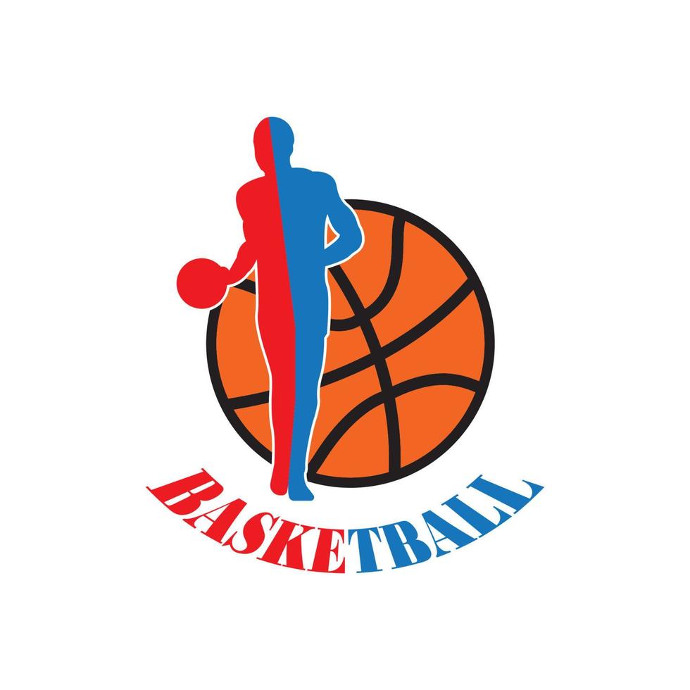 modèle de logo d'illustration vectorielle d'icône de panier de basket-ball. vecteur