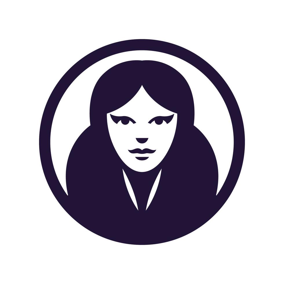 illustration vectorielle de logo de visage de femme bleue vecteur
