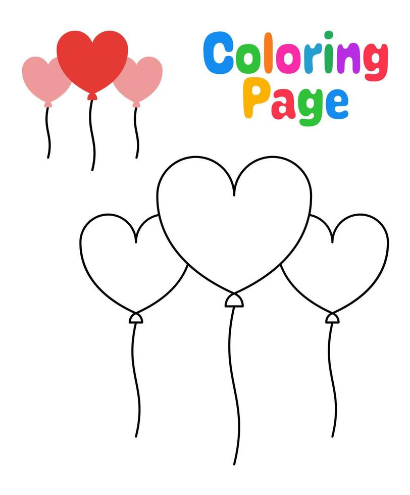 coloriage avec ballon pour les enfants vecteur