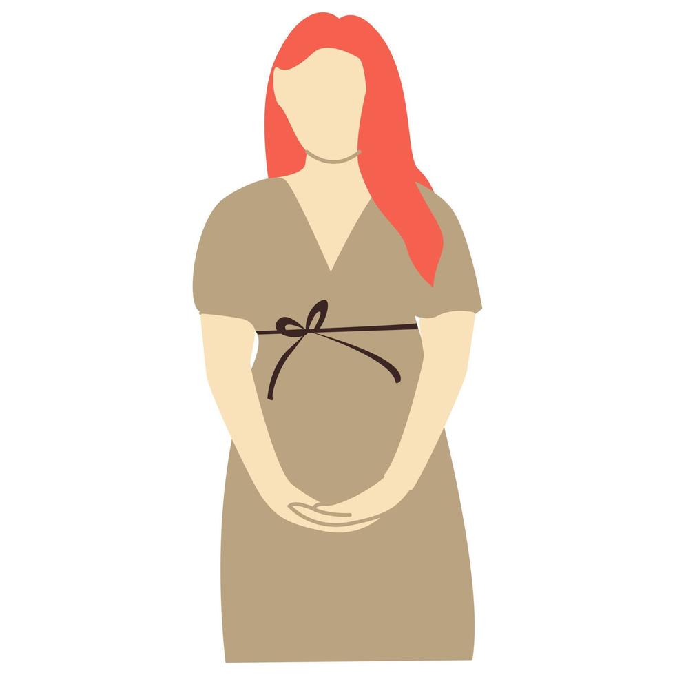 femme enceinte. illustration vectorielle de concept dans un style minimal. portrait féminin abstrait. clipart bohème. illustration vectorielle stock, eps 10. vecteur