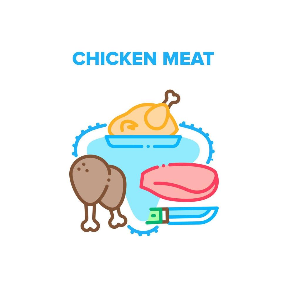 illustration de couleur de concept de vecteur de viande de poulet