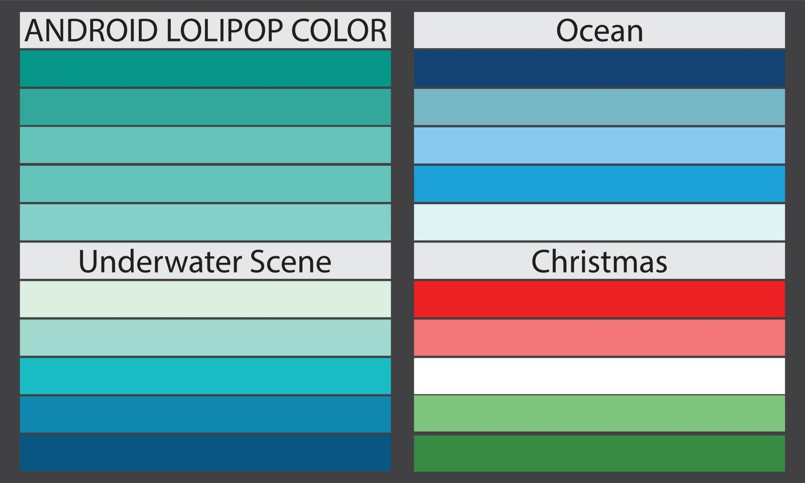 palettes de couleurs une palette de couleurs est un ensemble de couleurs utilisées dans une conception ou un projet visuel. ces couleurs sont soigneusement choisies pour créer un design cohérent et visuellement attrayant. vecteur