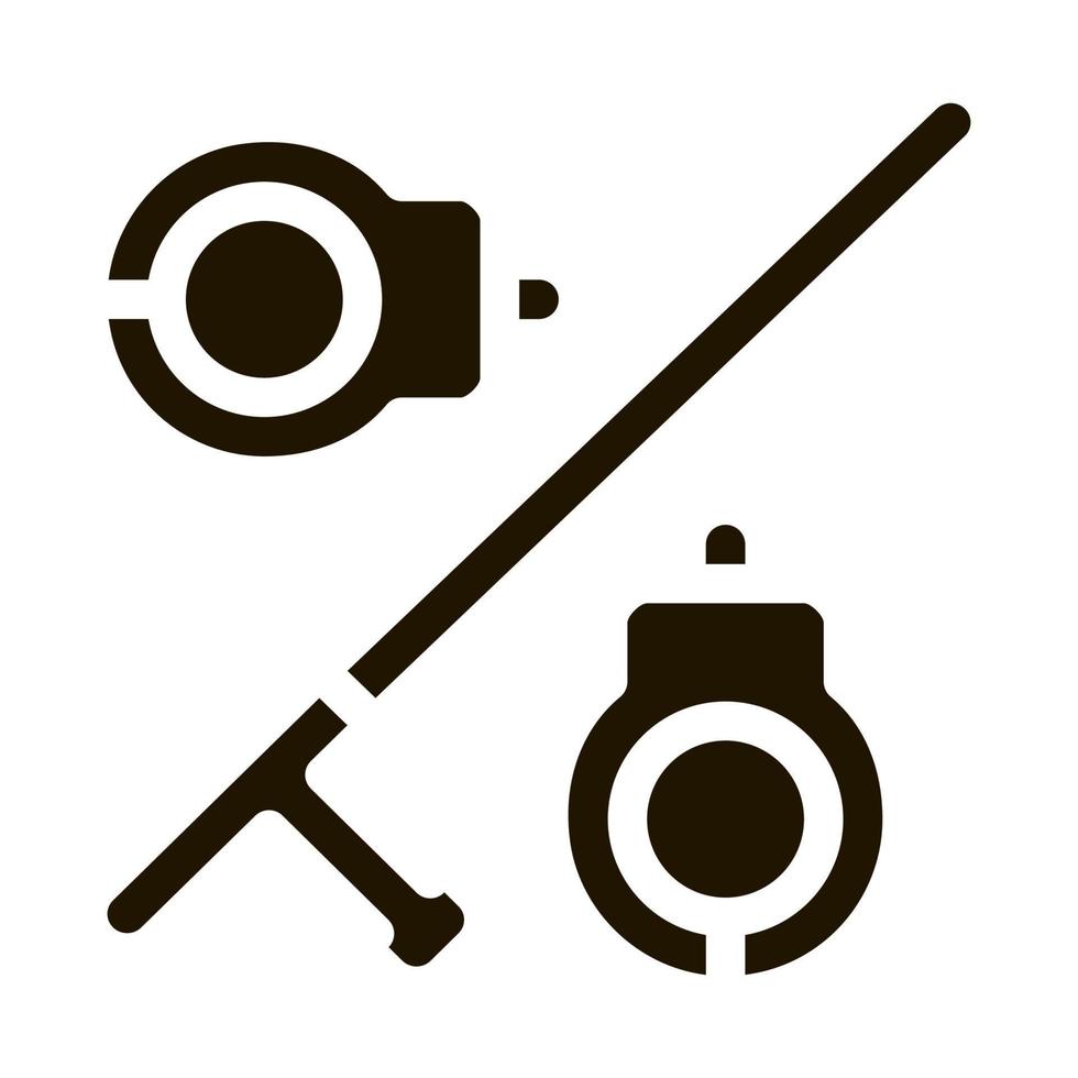 illustration de glyphe vectoriel icône menottes et chauves-souris