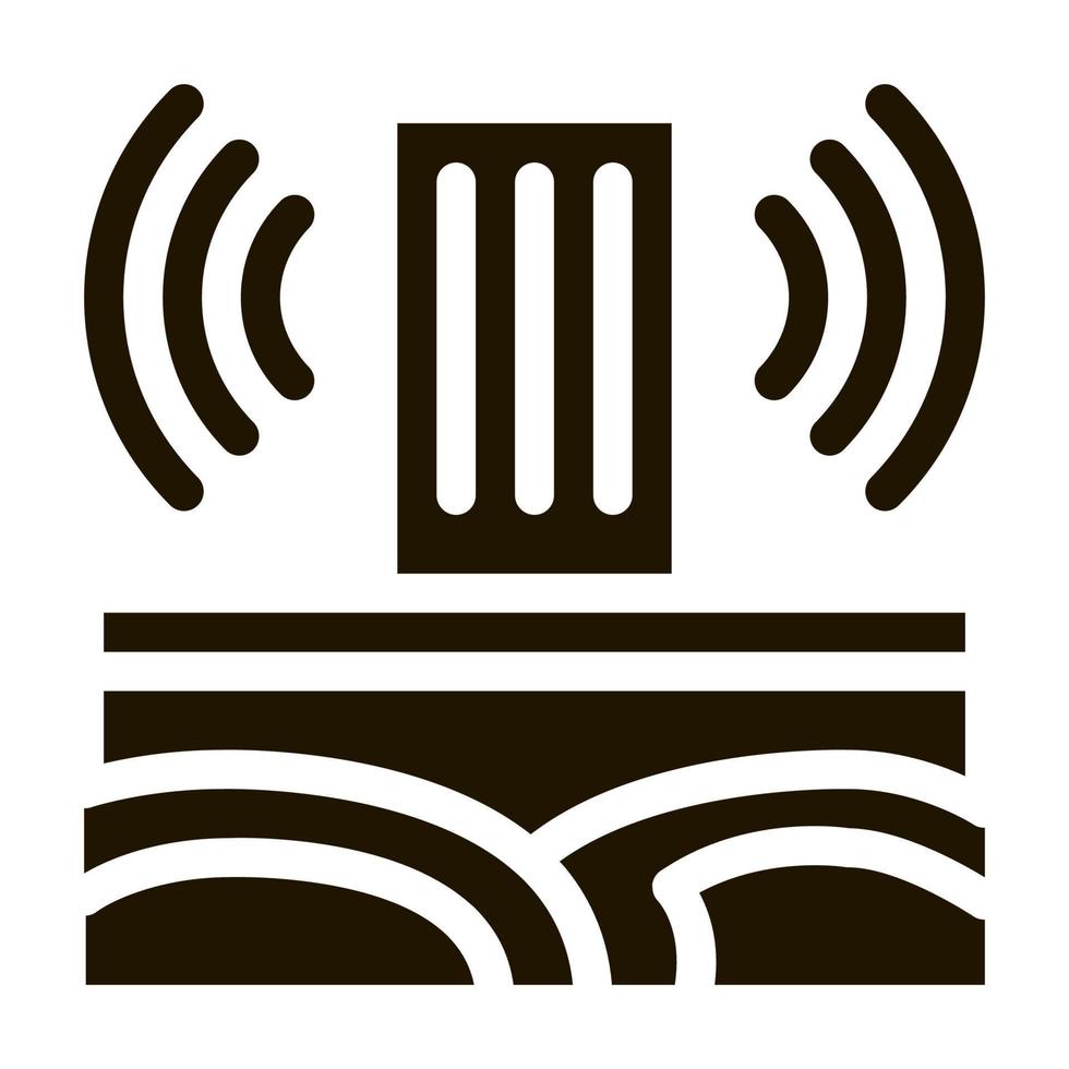 onde sismique gratte-ciel icône vecteur glyphe illustration