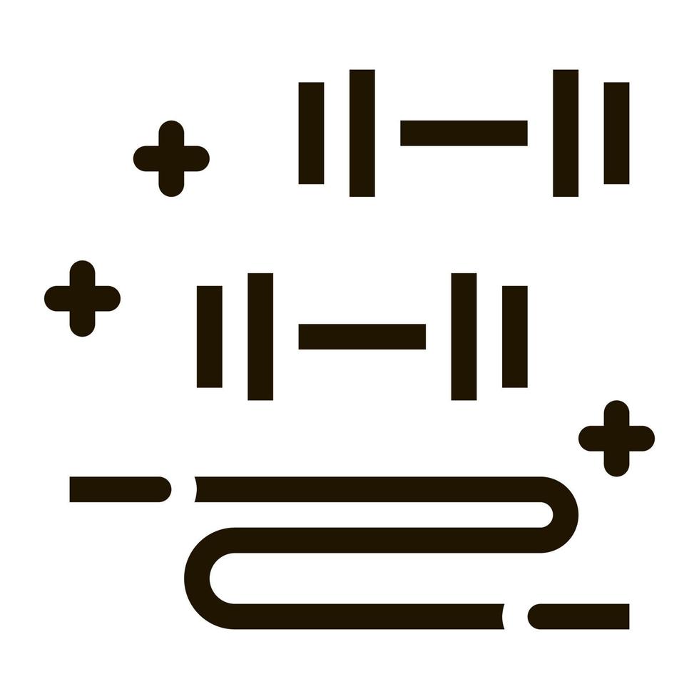 haltères et corde à sauter icône illustration vectorielle de glyphe vecteur