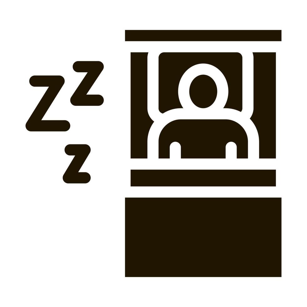 temps de sommeil humain dans le lit icône vecteur glyphe illustration