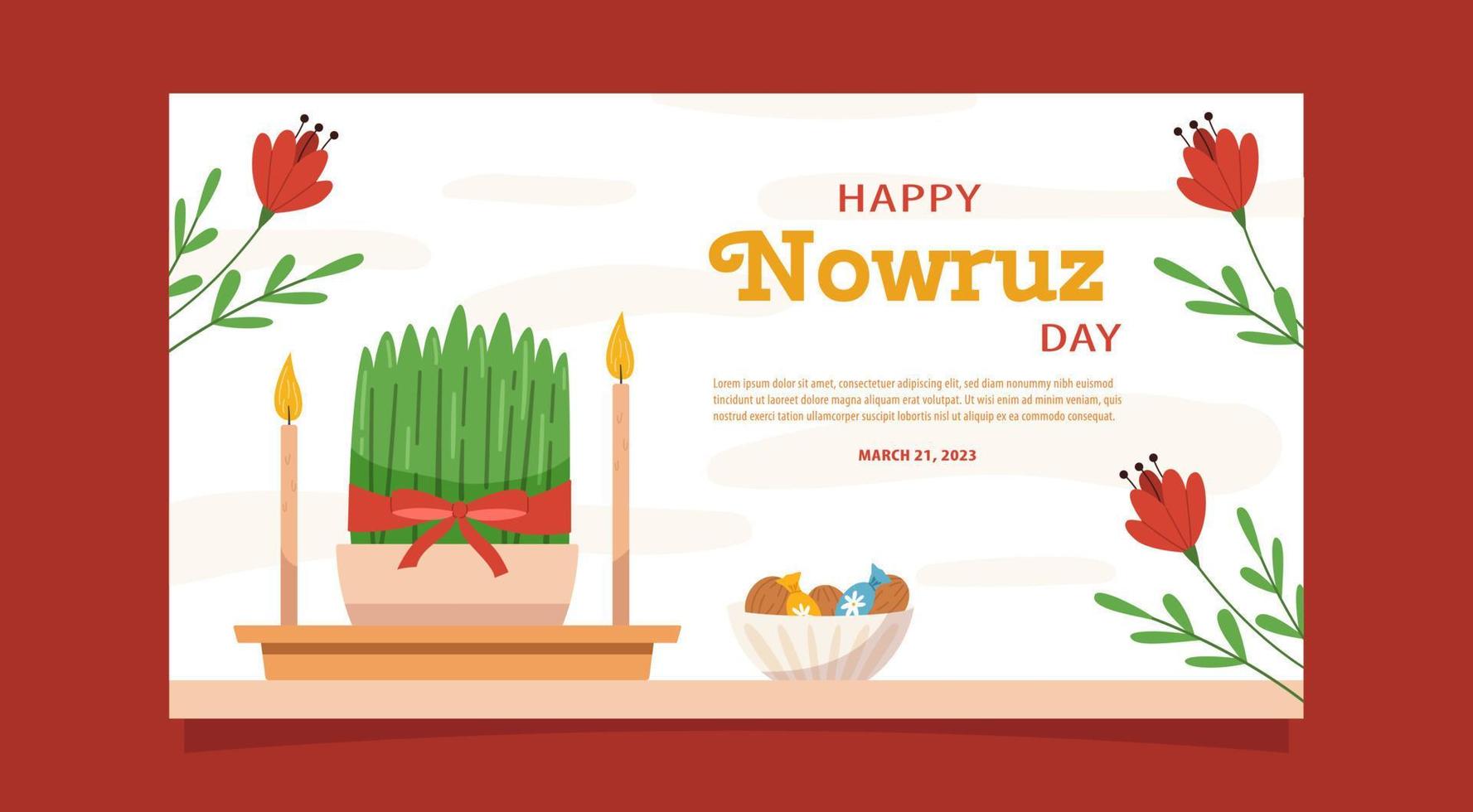 joyeux norouz bannière horizontale vecteur