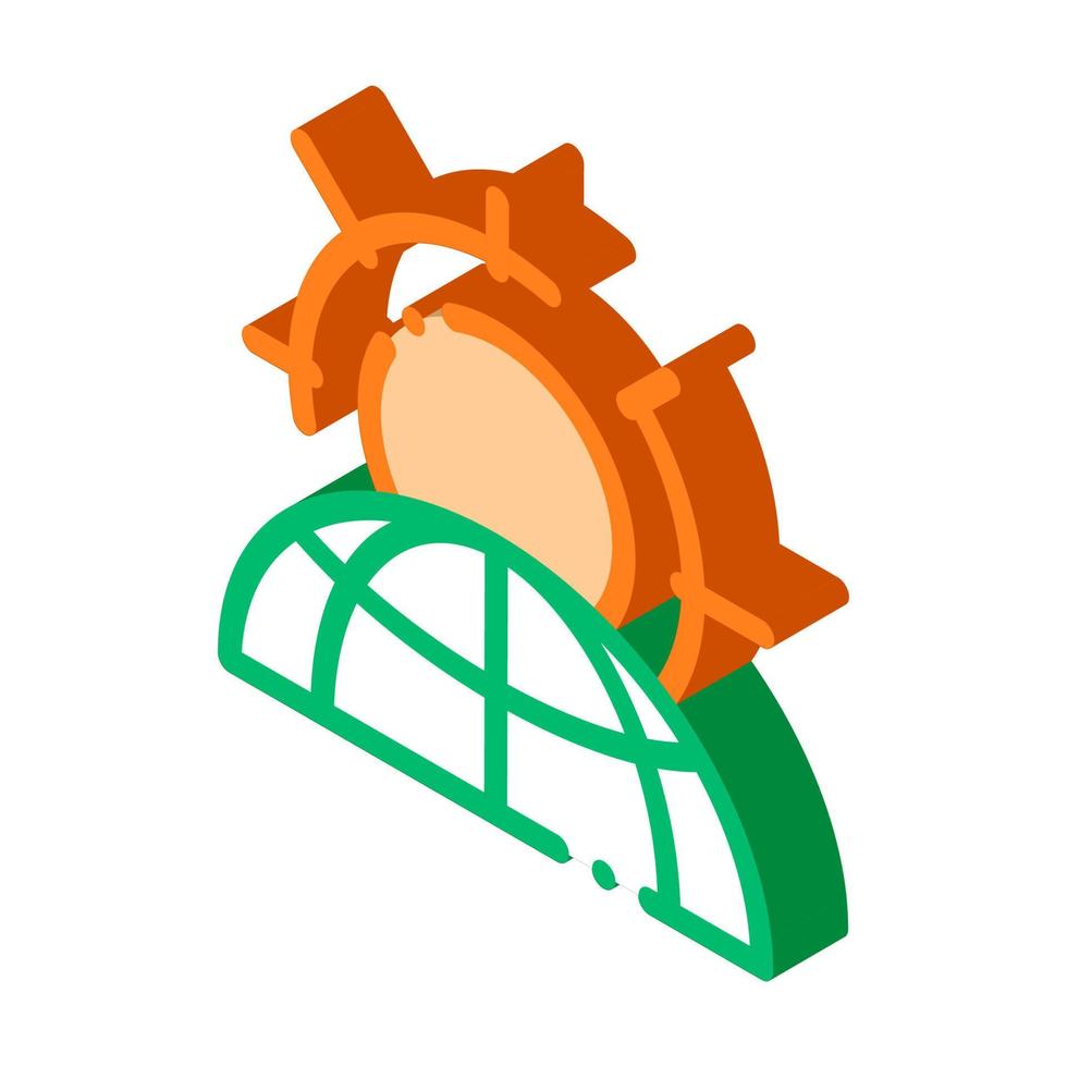 problème de réchauffement de la planète soleil icône isométrique illustration vectorielle vecteur