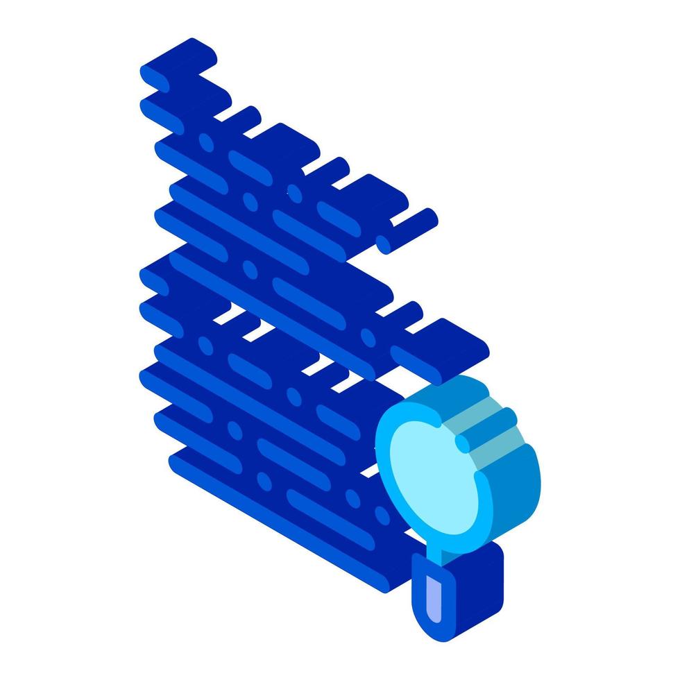 erreur de code de recherche loupe icône isométrique illustration vectorielle vecteur