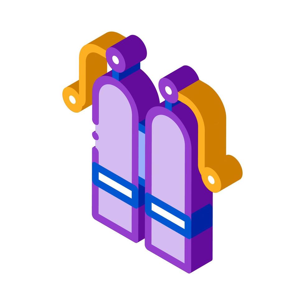 illustration vectorielle d'icône isométrique de bouteille d'oxygène vecteur