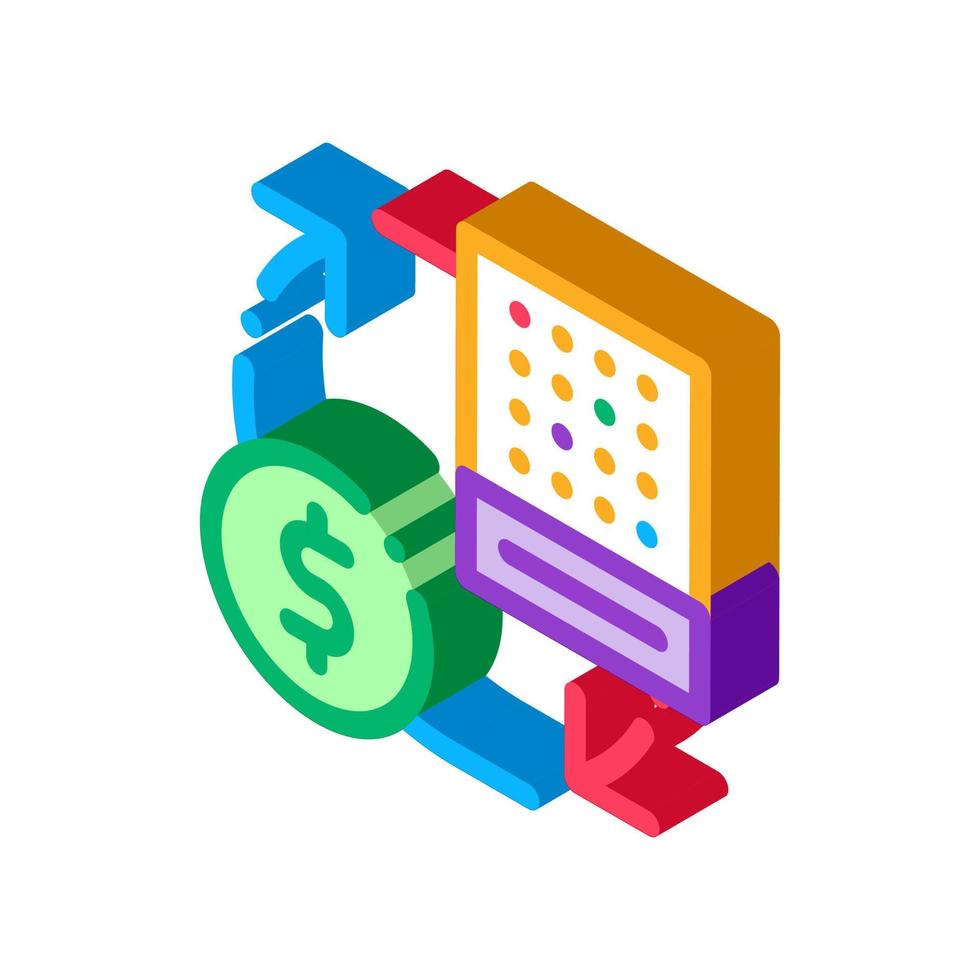 échanger la feuille de loterie contre de l'argent icône isométrique illustration vectorielle vecteur