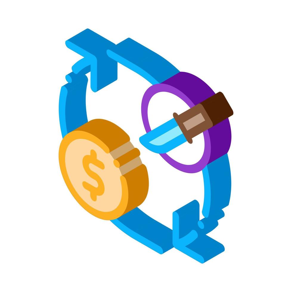 couteau vente illustration vectorielle icône isométrique vecteur