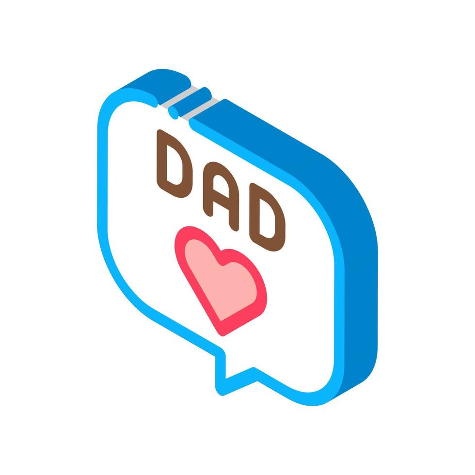amour papa message icône isométrique illustration vectorielle vecteur