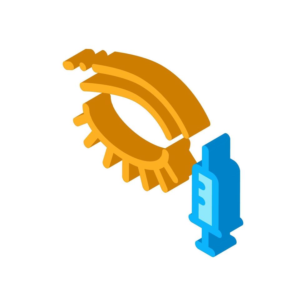 illustration vectorielle d'icône isométrique d'injection oculaire vecteur