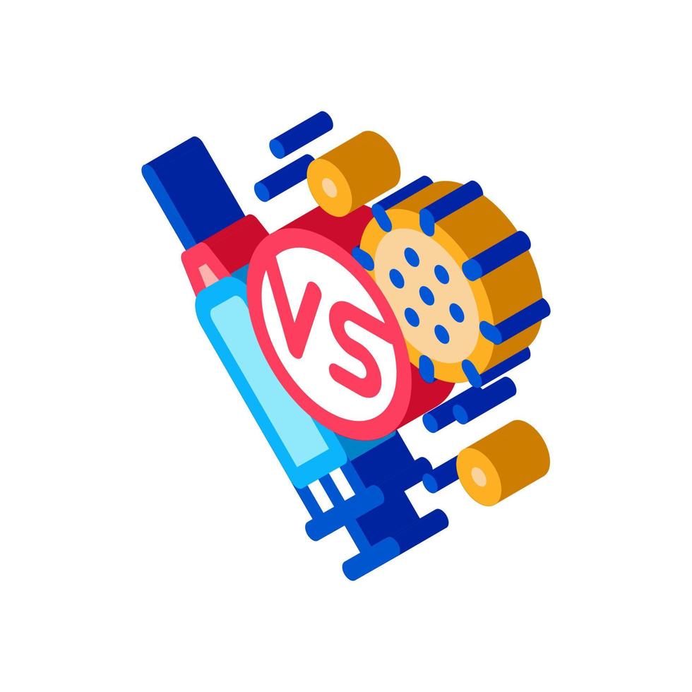 illustration vectorielle d'icône isométrique d'injection d'antivirus vecteur