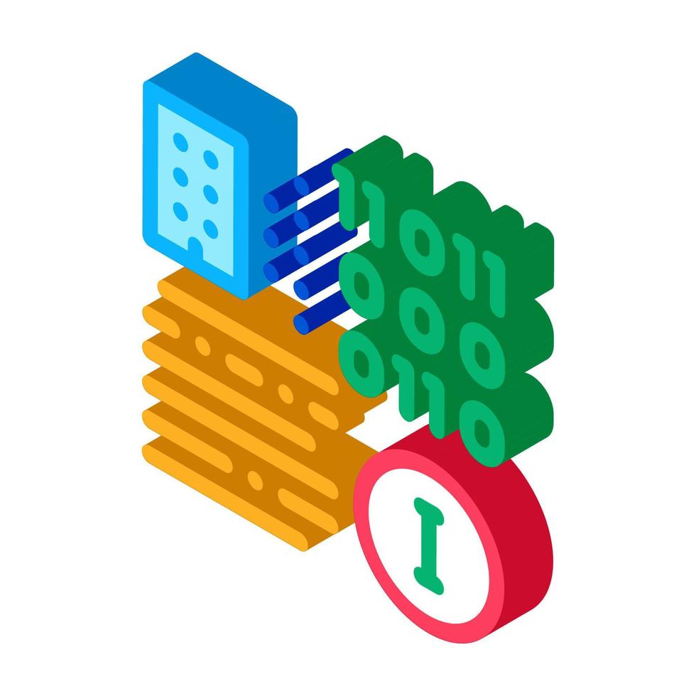 information binaire icône isométrique illustration vectorielle vecteur
