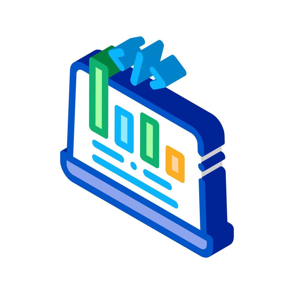 graphique à barres icône isométrique illustration vectorielle vecteur