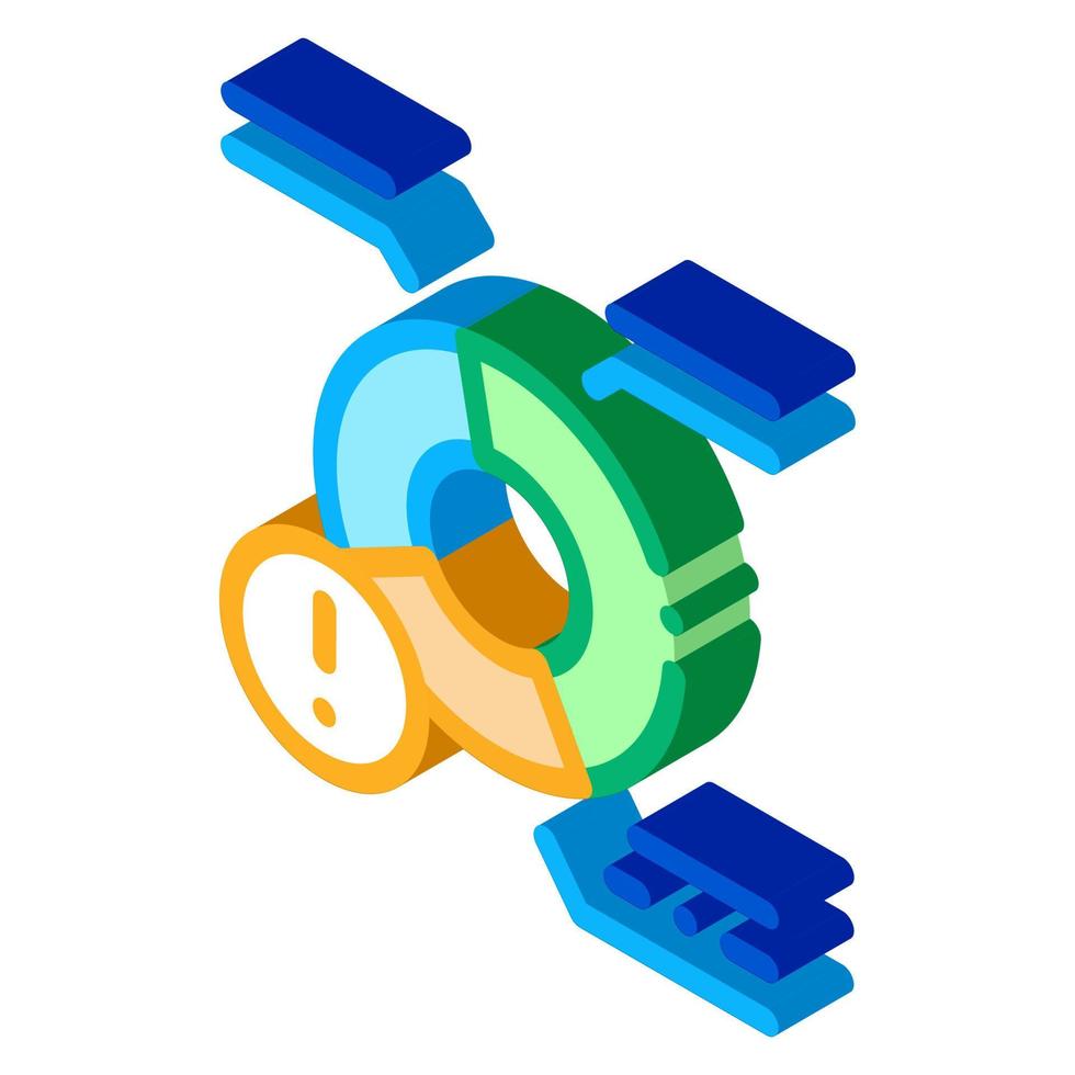 camembert, erreur, isométrique, icône, vecteur, illustration vecteur