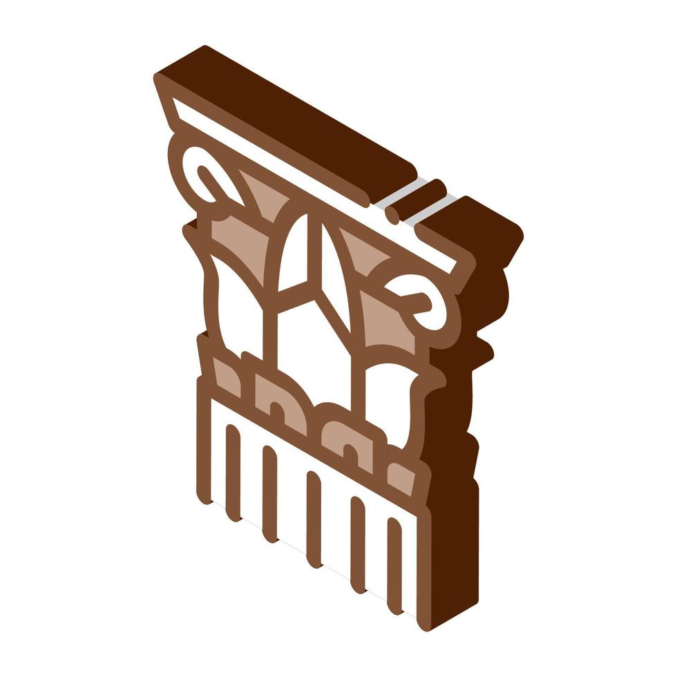 colonne grecque filetée icône isométrique illustration vectorielle vecteur