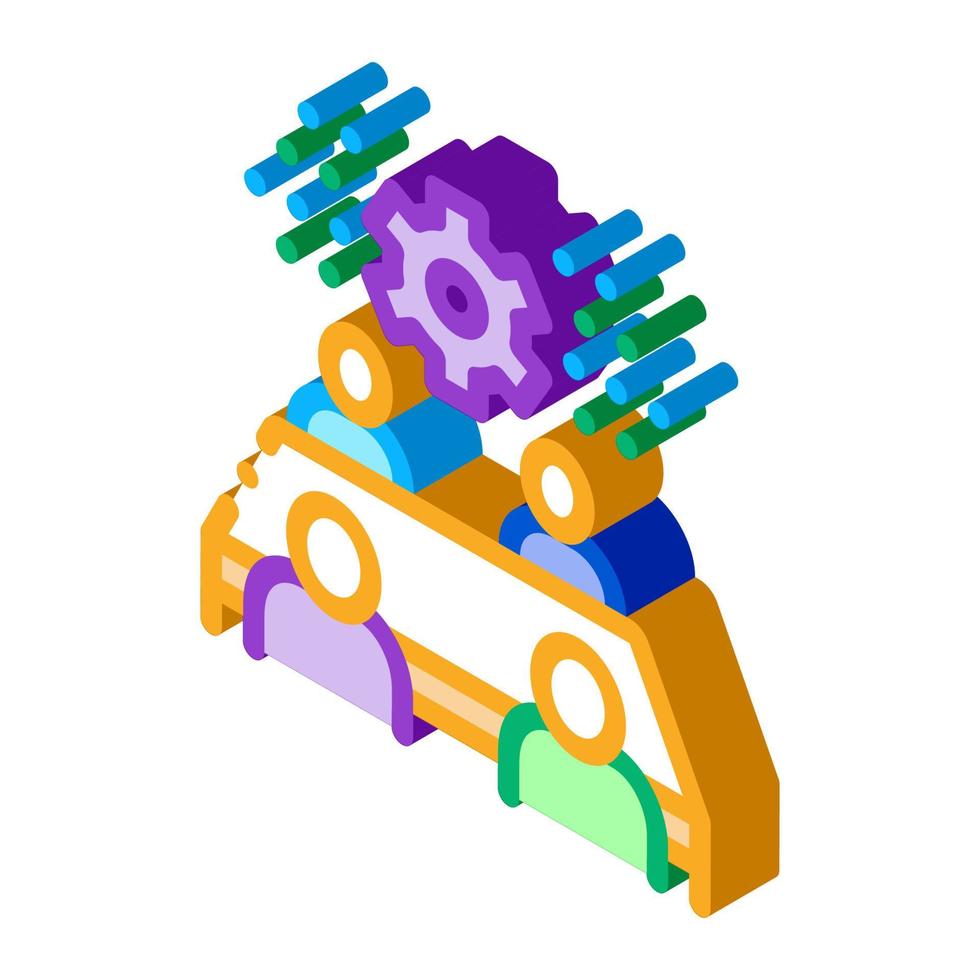 discussion des paramètres par les personnes icône isométrique illustration vectorielle vecteur