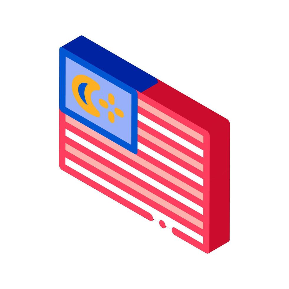 drapeau de la malaisie icône isométrique illustration vectorielle vecteur