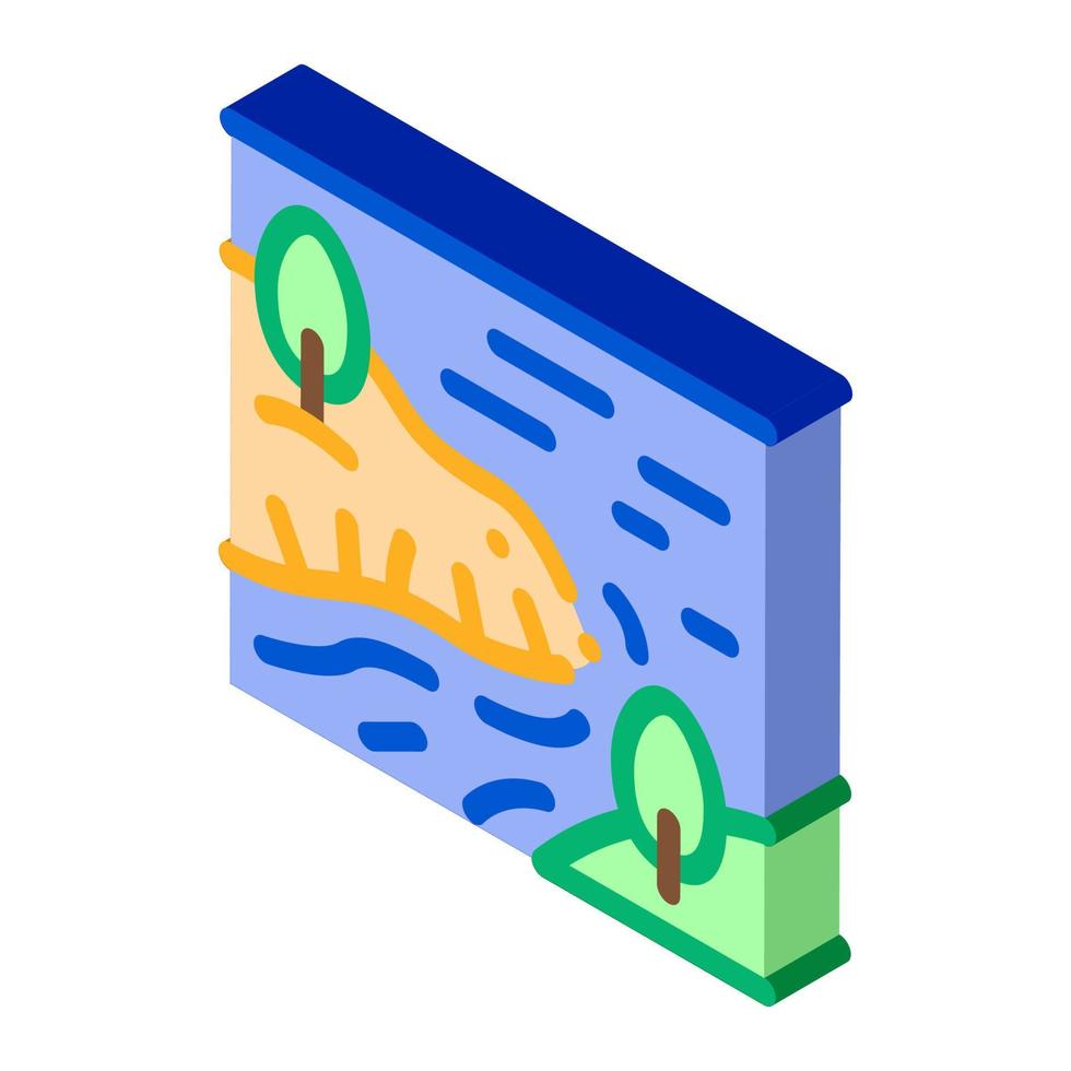 rivière parmi les montagnes icône isométrique illustration vectorielle vecteur