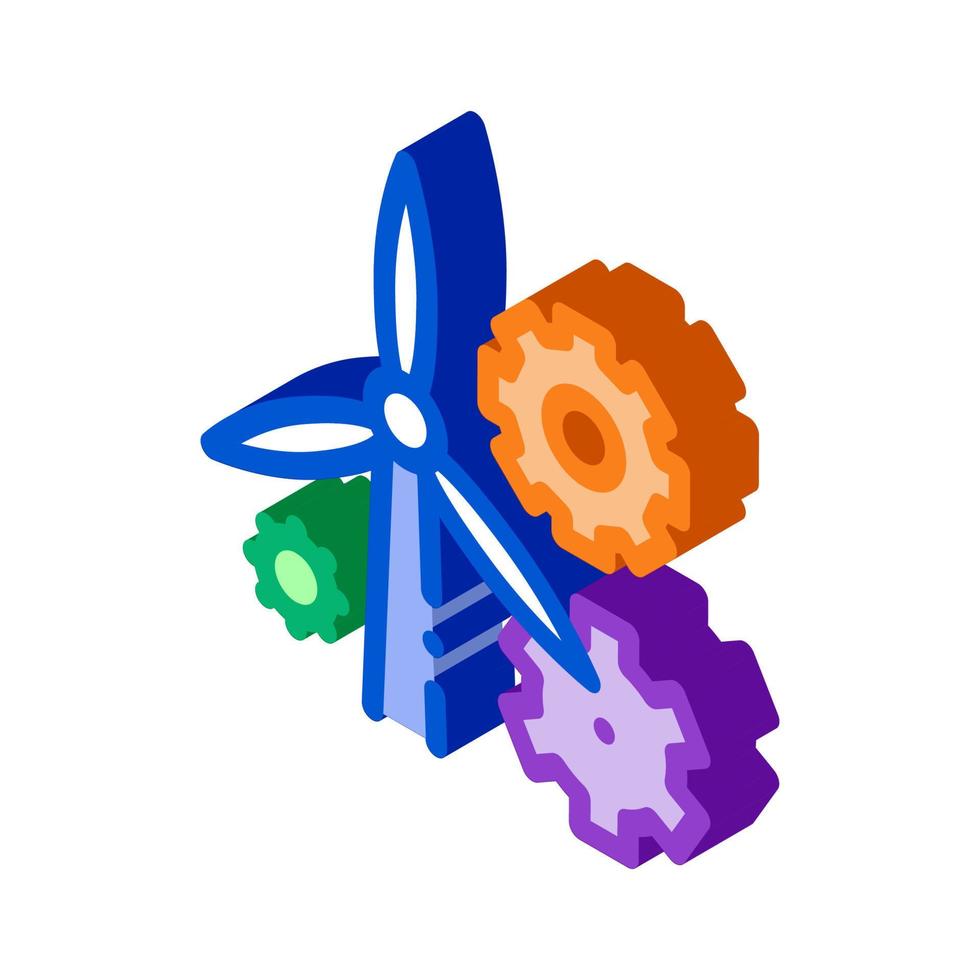paramètres de moulin à vent icône isométrique illustration vectorielle vecteur